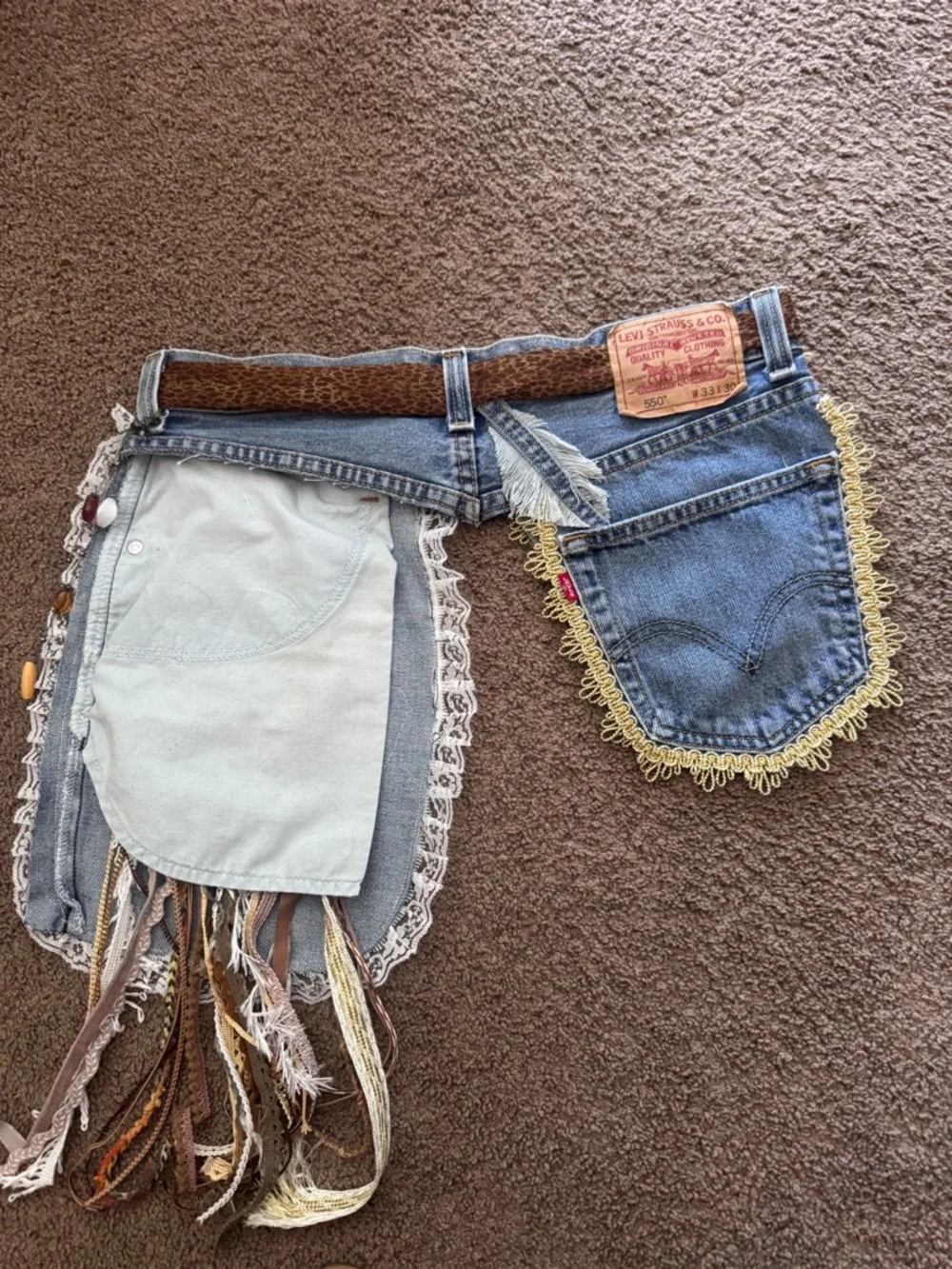 Custom Upcycled Denim Boho Fanny Belt - Picture 10 of 11
